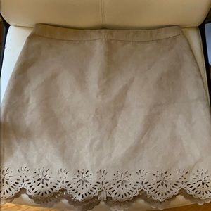 Hollister tan skirt with eyelet detail